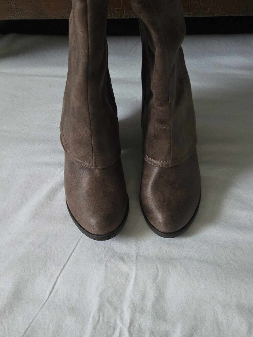 Fergalicious Tall Back-Braided Knee Boots - Brown Taupe - Picture 7 of 12